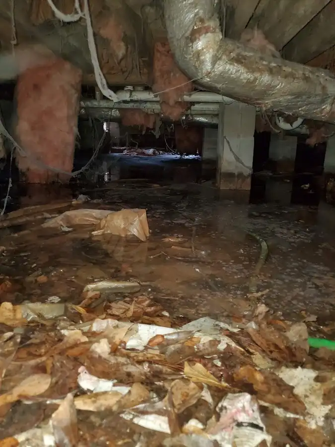 Crawl space flood assessment for Commercial Water Damage Restoration in Pequea
